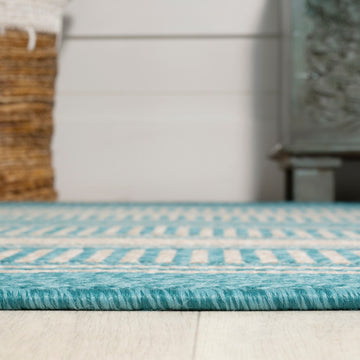 Haynes Modern Double Stripe Indoor/outdoor Area Rug